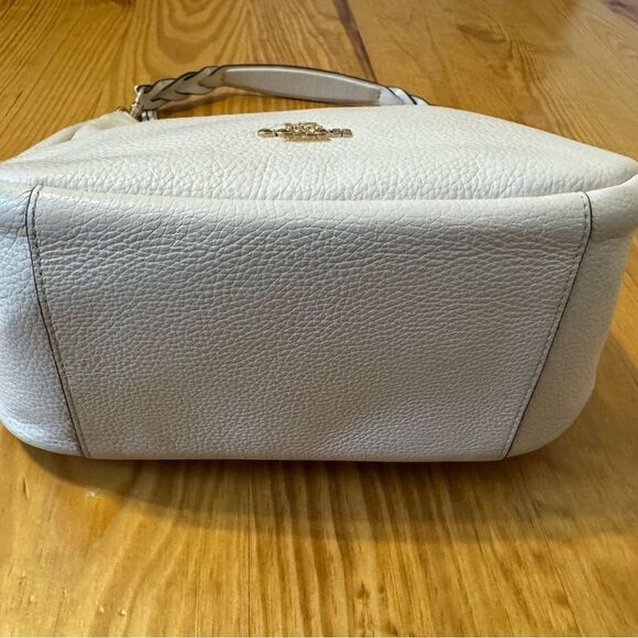 COACH Jules Hobo Leather Shoulder Handbag White C9190 - Picture 9 of 16
